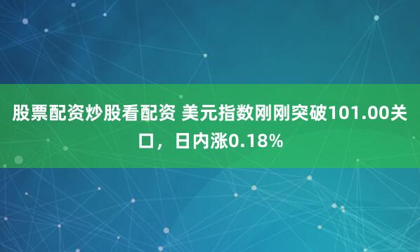 股票配资炒股看配资 美元指数刚刚突破101.00关口，日内涨0.18%