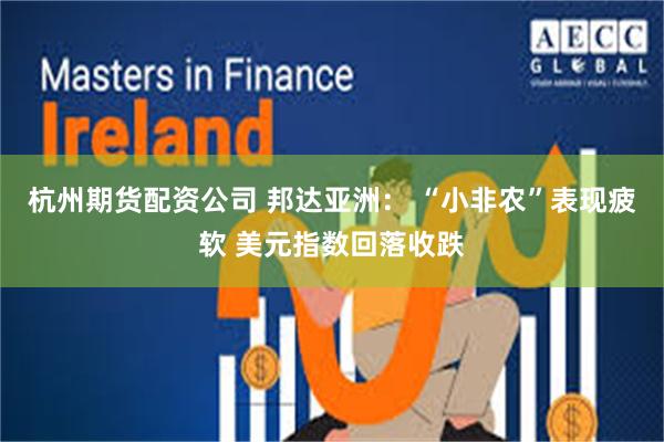 杭州期货配资公司 邦达亚洲： “小非农”表现疲软 美元指数回落收跌