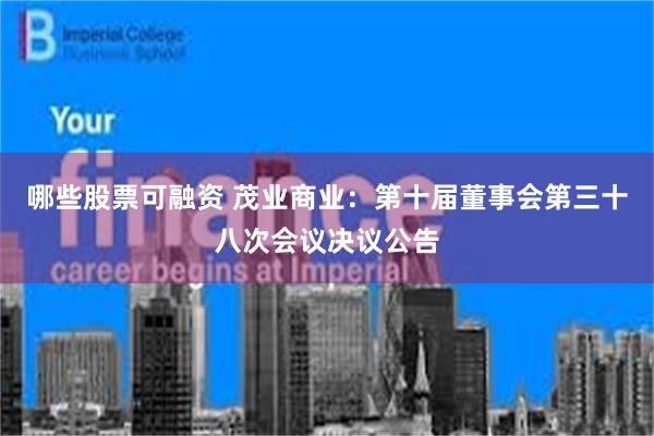 哪些股票可融资 茂业商业：第十届董事会第三十八次会议决议公告