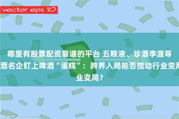 哪里有股票配资靠谱的平台 五粮液、珍酒李渡等白酒名企盯上啤酒“蛋糕”：跨界入局能否搅动行业变局？